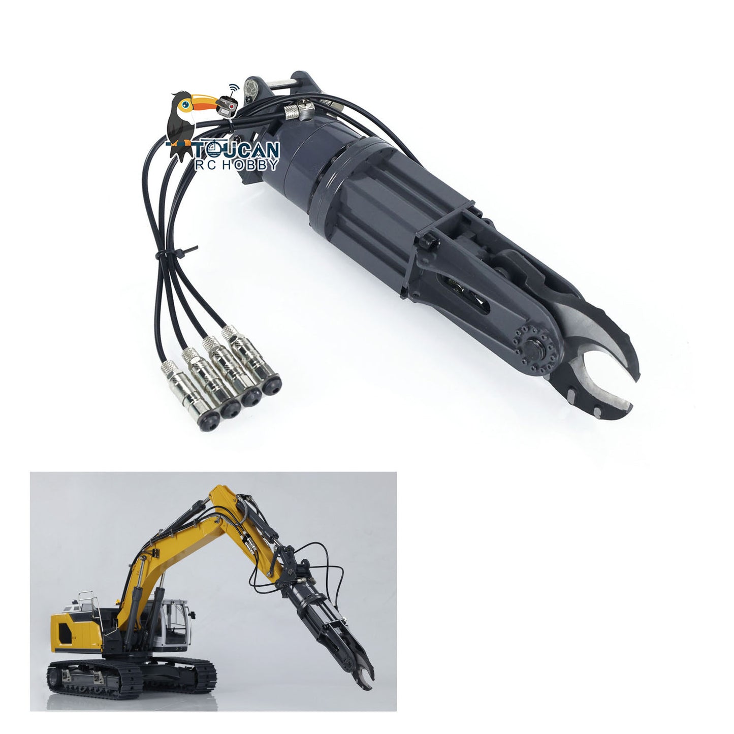 1/14 XDRC 945 Hydraulic RC Excavator Metal PNP Remote Control Digger DIY Sound Light System Sieve Bucket Curved Ripper Fork