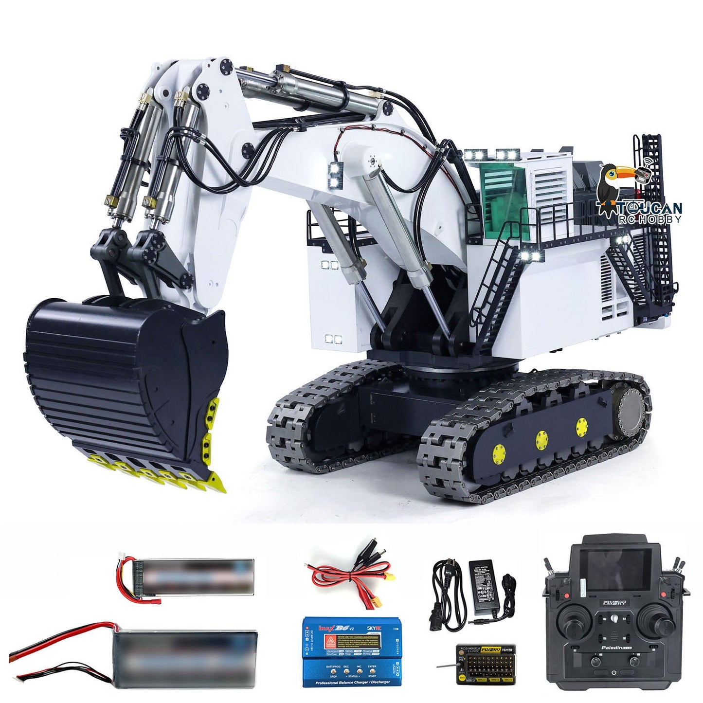 Metal 1/25 R9800 RC Hydraulic Equipment Excavator Heavy Duty Remote Control Diggers Double Pump Hobby Models PNP RTR