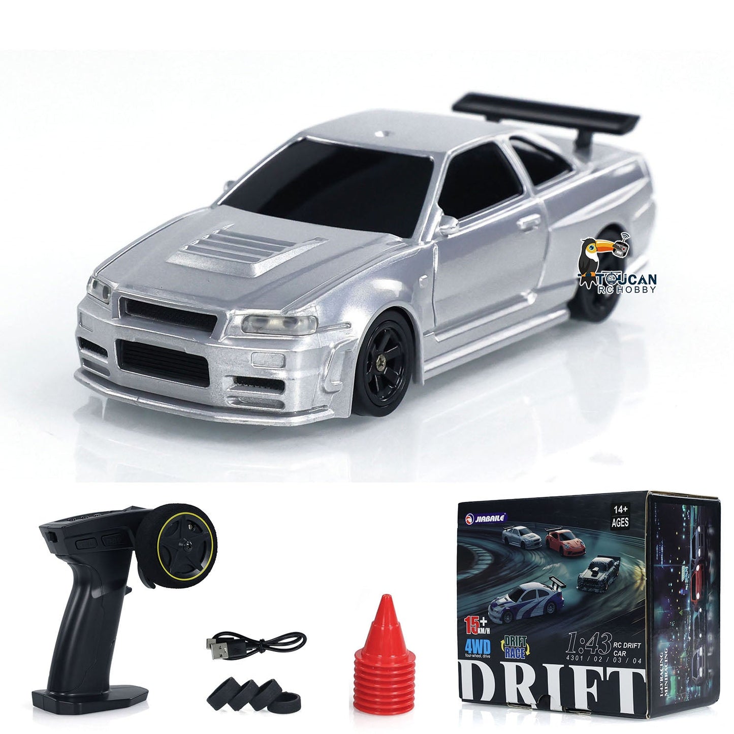 1/43 Plastic Mini Drift RC Car Race Car Toy Remote Control Radio Lights Traffic Safety Cone 11*4.5*3CM Emulated Car Hobby Models