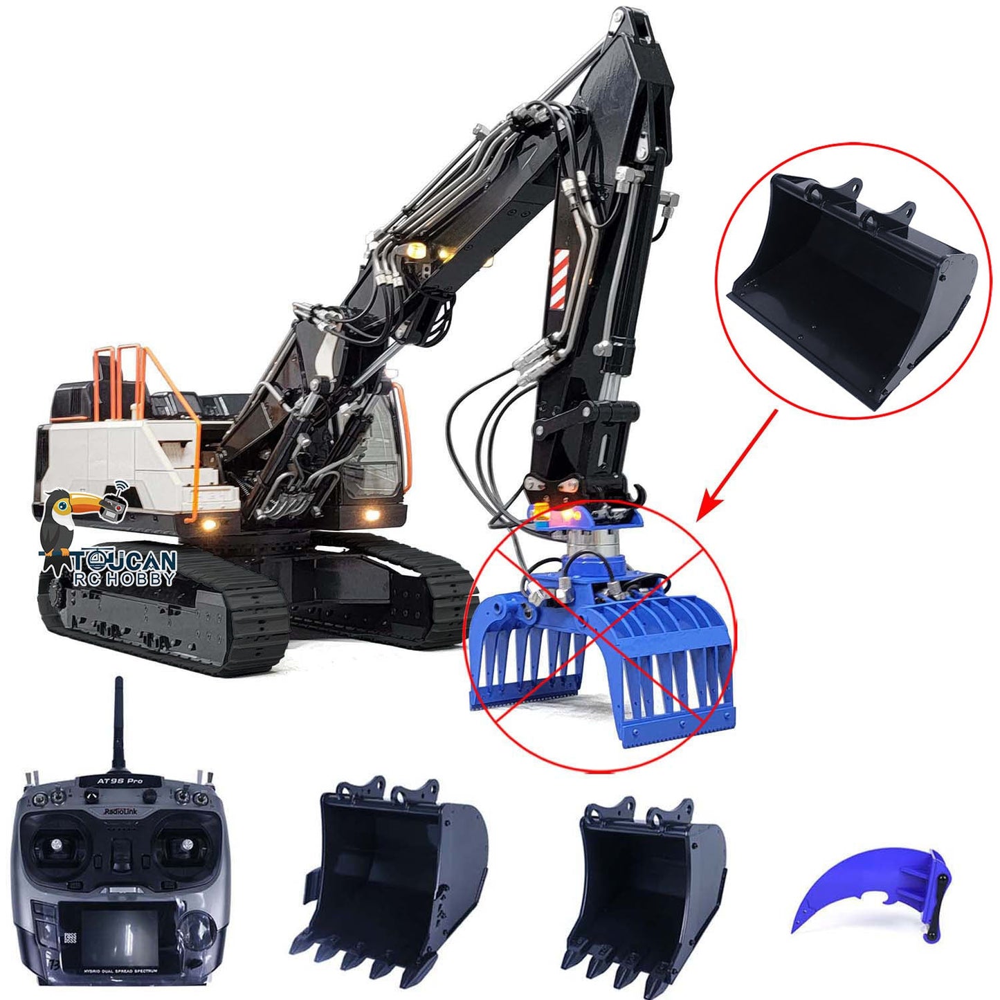 1/14 MTMODEL EC380 3 Arms Metal Hydraulic Tracked RC Excavator Assembled and Painted Construction Vehicle Heavy Digger Machine