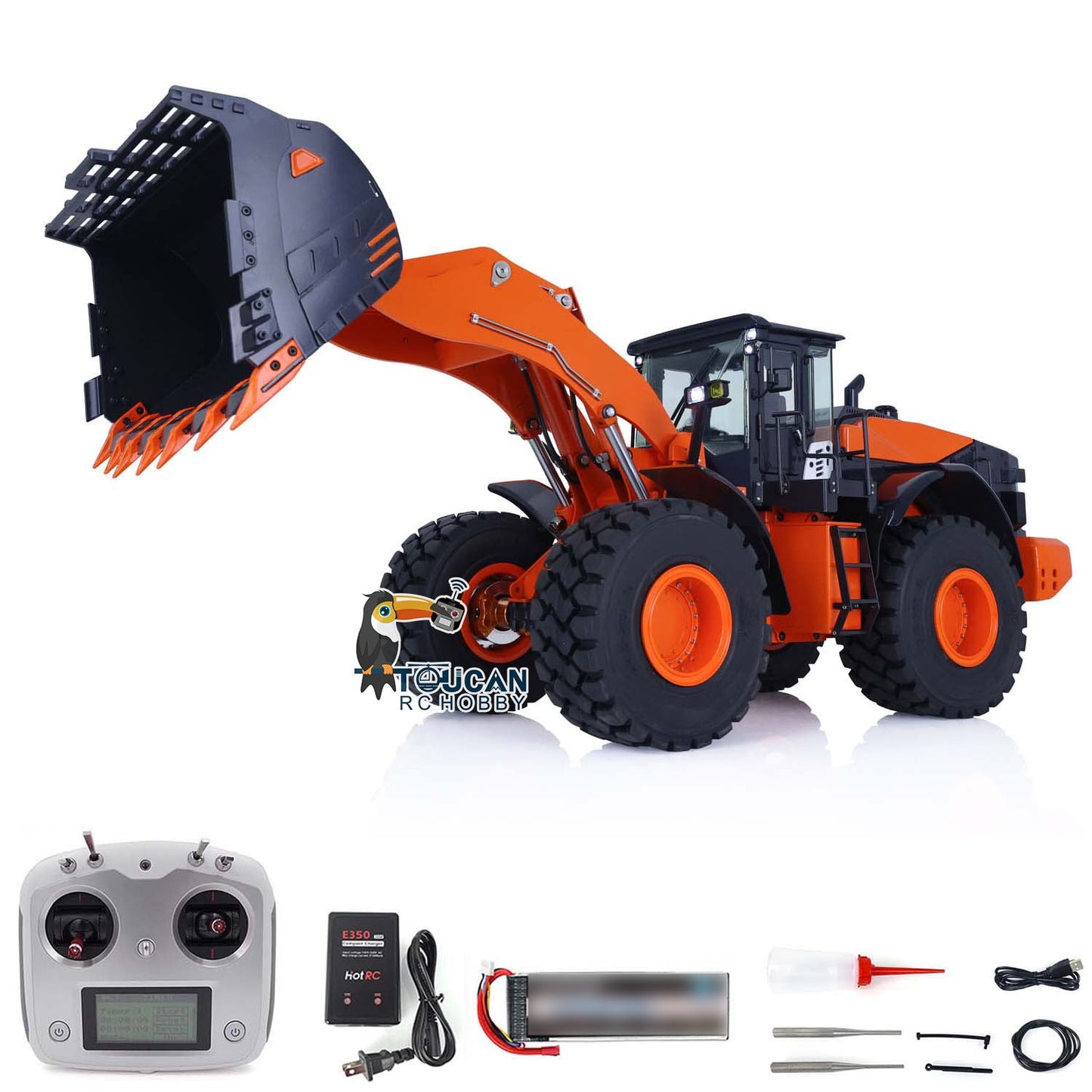 JDMODEL Metal Hydraulic Loader JDM-198 1/14 ZW370 RC Construction Vehicles RTR Car Models 2-Speed Transmission Battery