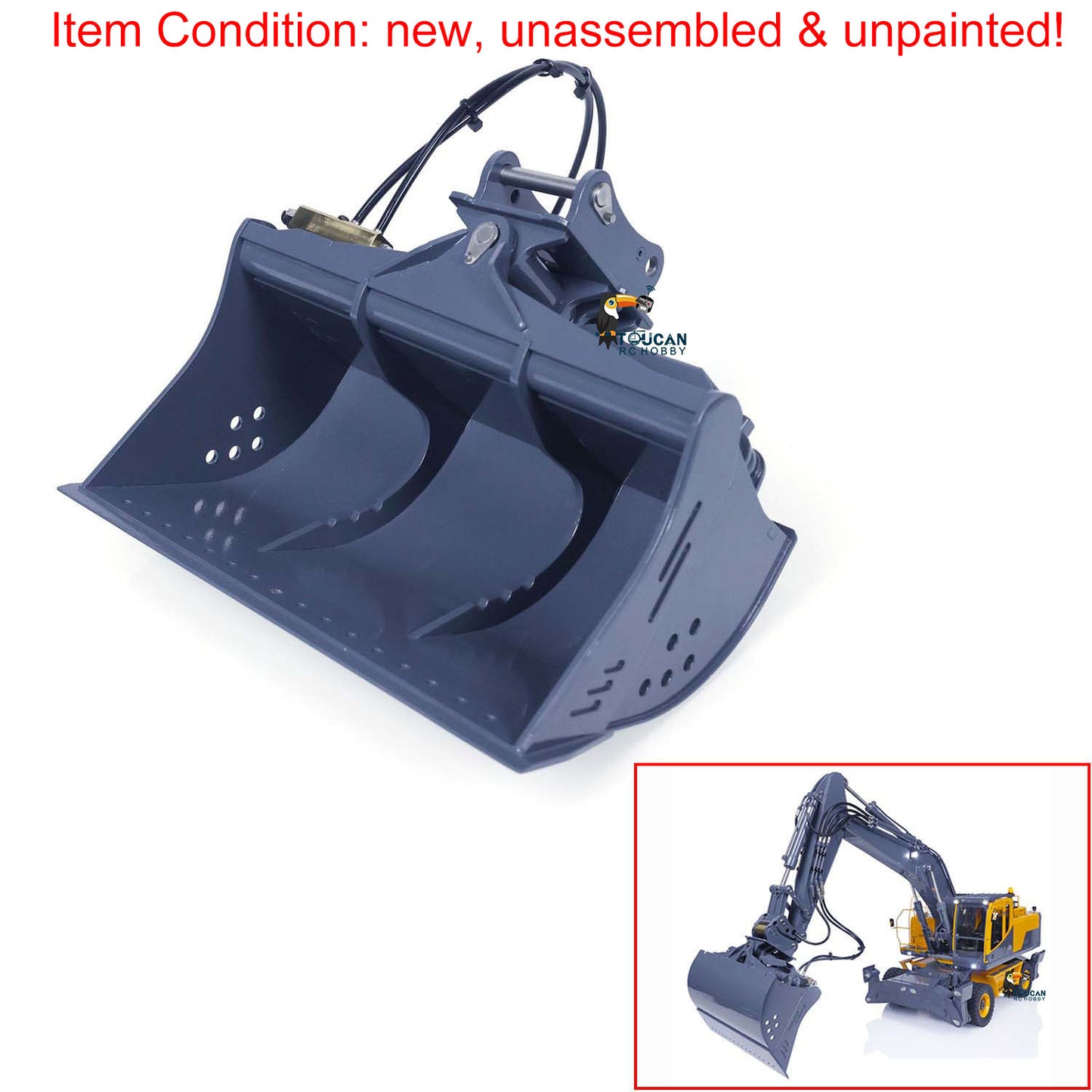 LESU Metal Tiltable Bucket for 1/14 Hydraulic RC Excavator PC360 ET26L 945 Radio Controlled Construction Vehicle Model