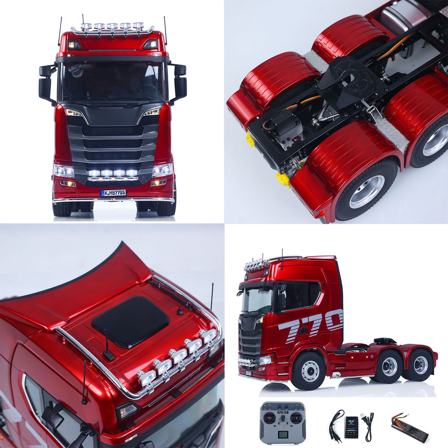 Fast Shipping KABOLITE 1/14 770S 100 RC Tractor Truck 6x6 Remote Control Lorry Car 2Speed Gearbox Differential Lock Battery Radio RTR Model