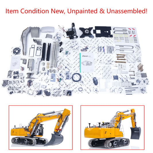 LESU AOUE 2Arms LR956 1/14 RC Hydraulic Excavator Metal KIT Radio Controlled Digger Model 4MPA Dual Pumps Light 6CH Valve Brushless Motor