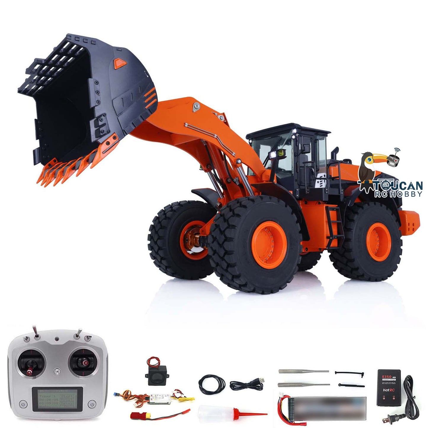 1/14 ZW370 JDM 198 Metal Hydraulic RC Loader RTR Radio Control Construction Car W/ New Sound Module Model