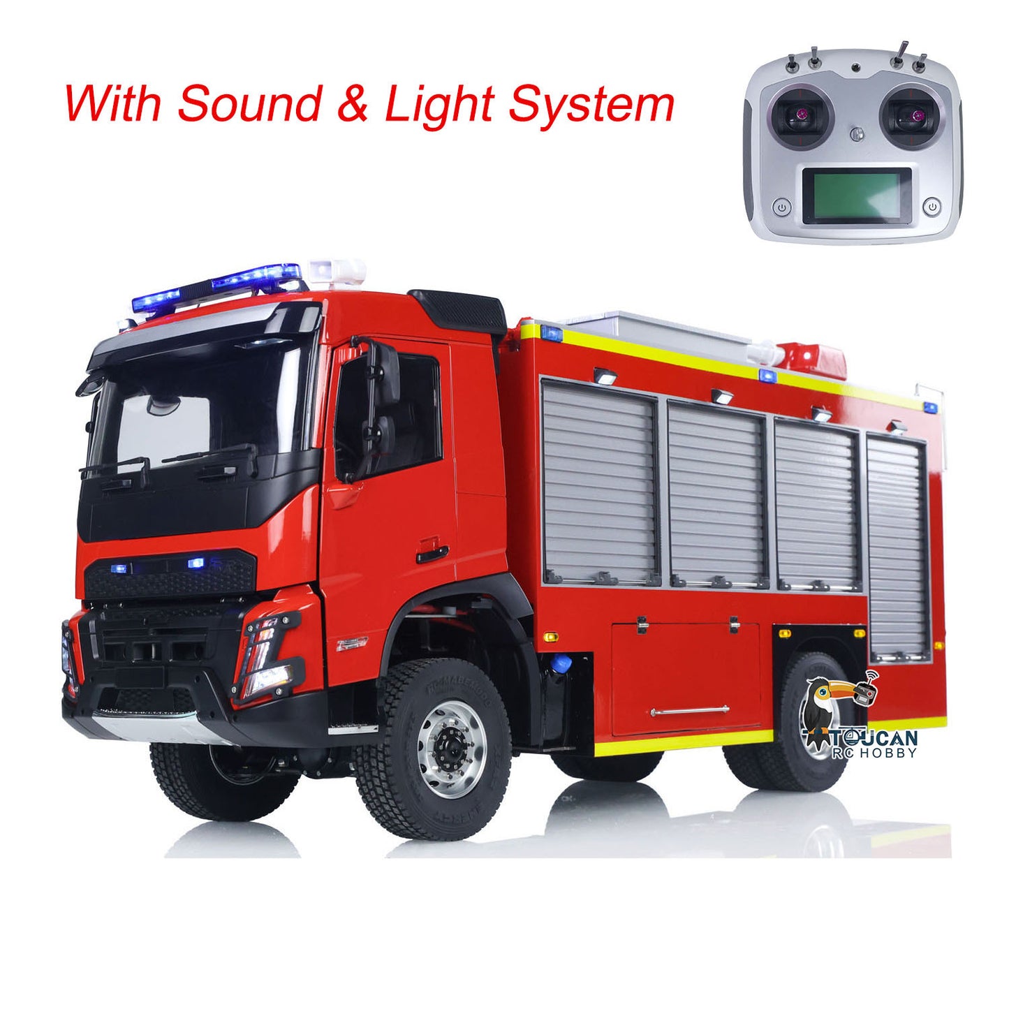 1/14 4X4 Plastic Chassis Radio Controlled Sprinkler Fire Truck 2Speed Gearbox Water Spraying RC Model Vehicle No Battery