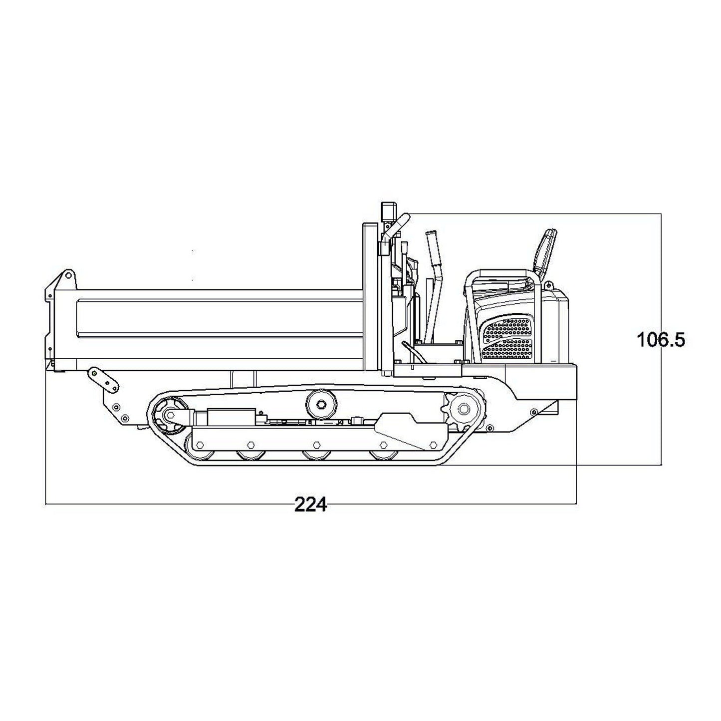 Metal 1/14 Remote Control Hydraulic Tracked Dumper Truck RC Tipper Model Construction Machine Light Battery Flysky Radio