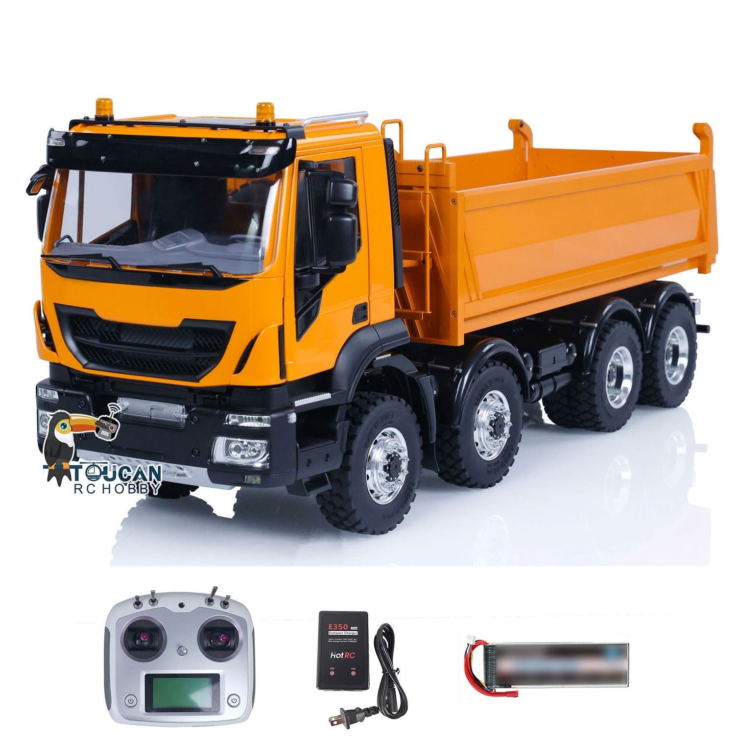 Metal 1/14 LESU RC Hydraulic Dumper Car 8*8 RTR Radio Control Tipper Truck Hobby Model FlySky I6S ESC Servo Motor
