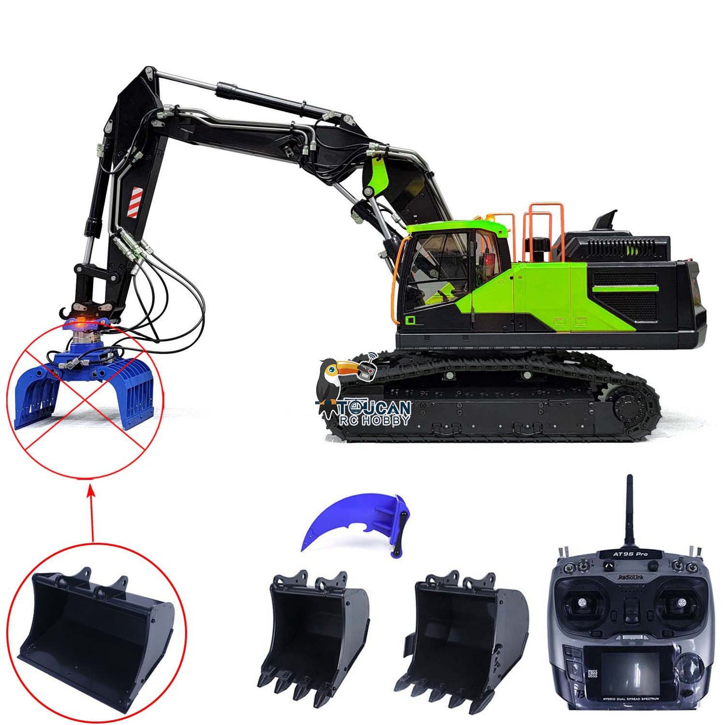 1/14 MTMODEL EC380 3 Arms Metal Hydraulic Tracked RC Excavator Assembled and Painted Construction Vehicle Heavy Digger Machine