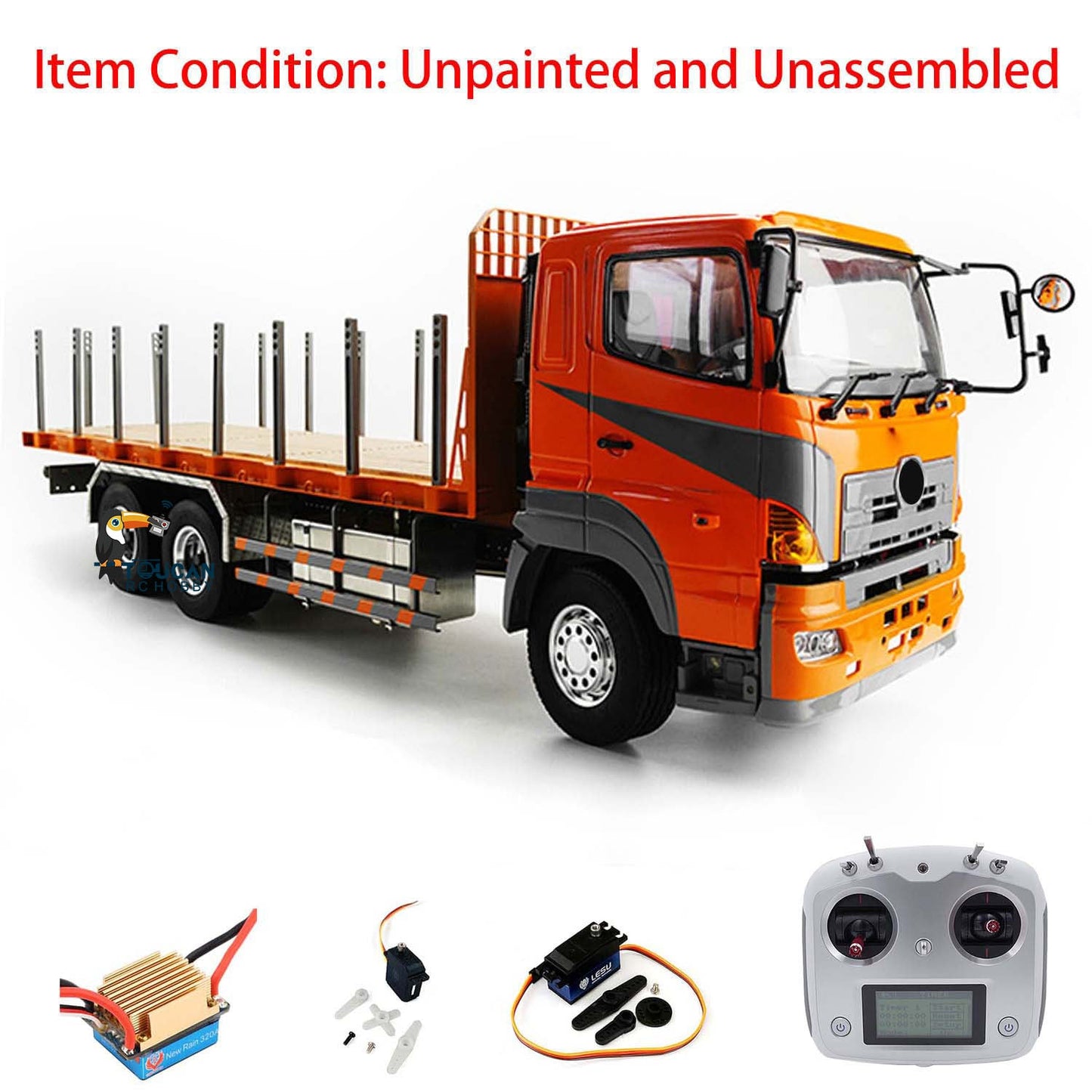 LESU 1/14 6x4 RC Lorry Model Flatbed Car Radio Control Tractor TruckESC Motor for TAMITA Trailer Remote Controlled Transport Vehicles