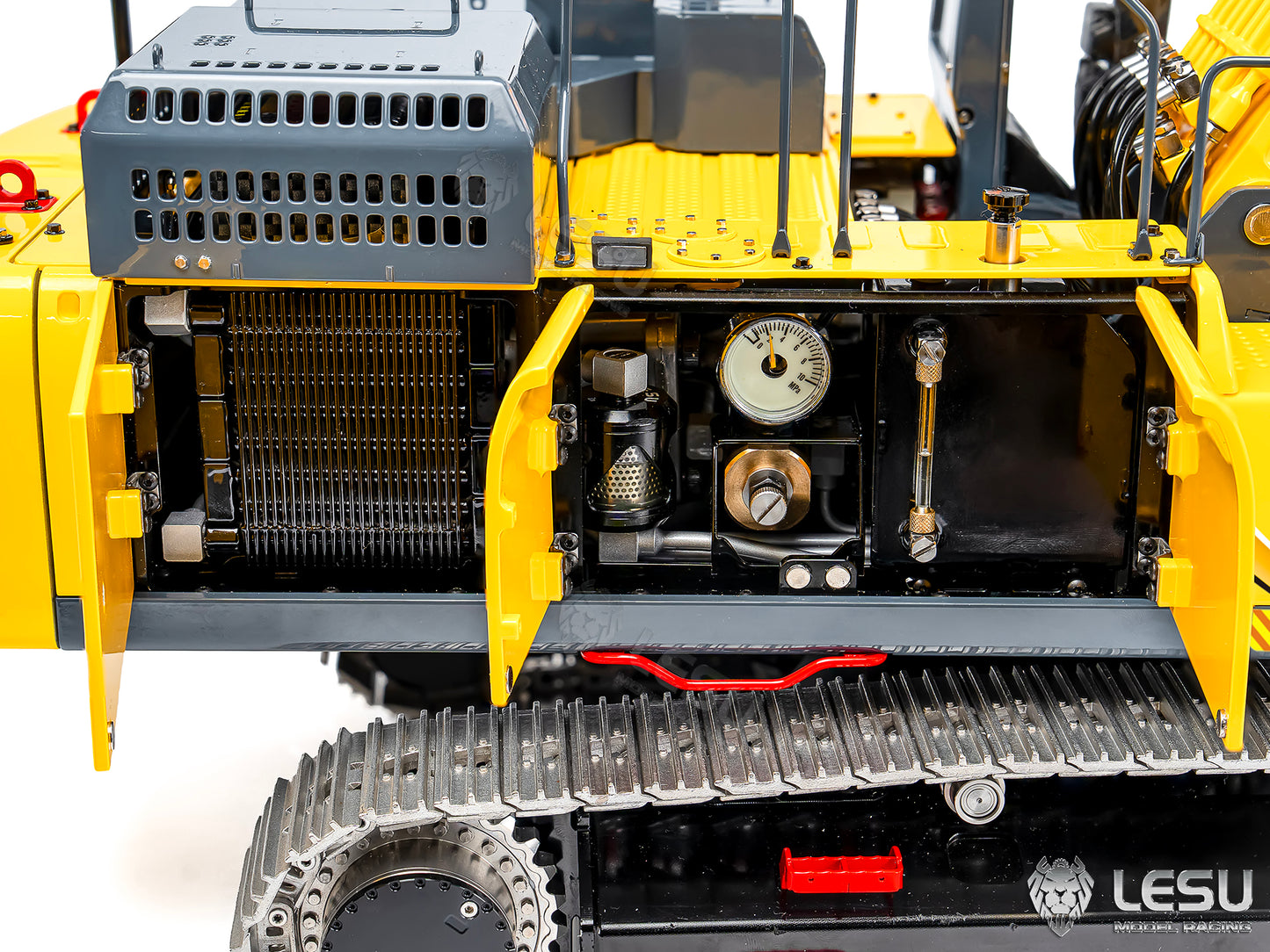 Metal LESU 1/14 Remote Control Hydraulic Tracked Excavator SK500 RC Digger 6CH Valve 3MAP Pump Brass Relief Valve Light System