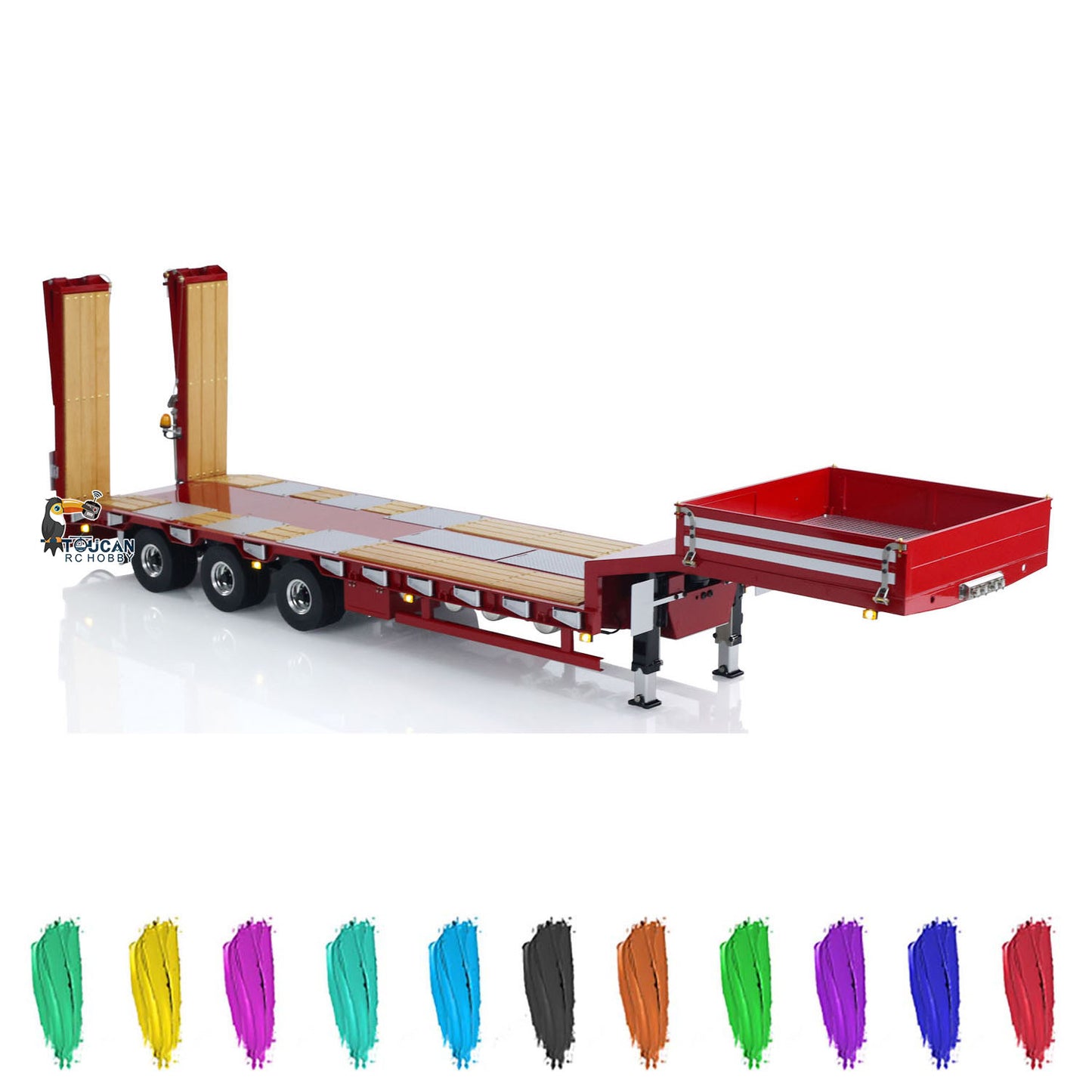 LESU Electronic Lifting Metal Trailer for 1/14 RC Tractor Truck Dumper Lorry Car Simulation Construction Vehicle Model DIY