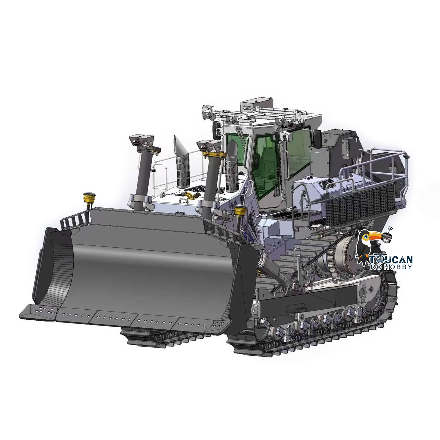Super Frog 1/14 Metal RC Hydraulic Bulldozer LR776 3way Blade 7CH Valve Automatic Grease System Electric Wipers FrSky X20R Radio Controller