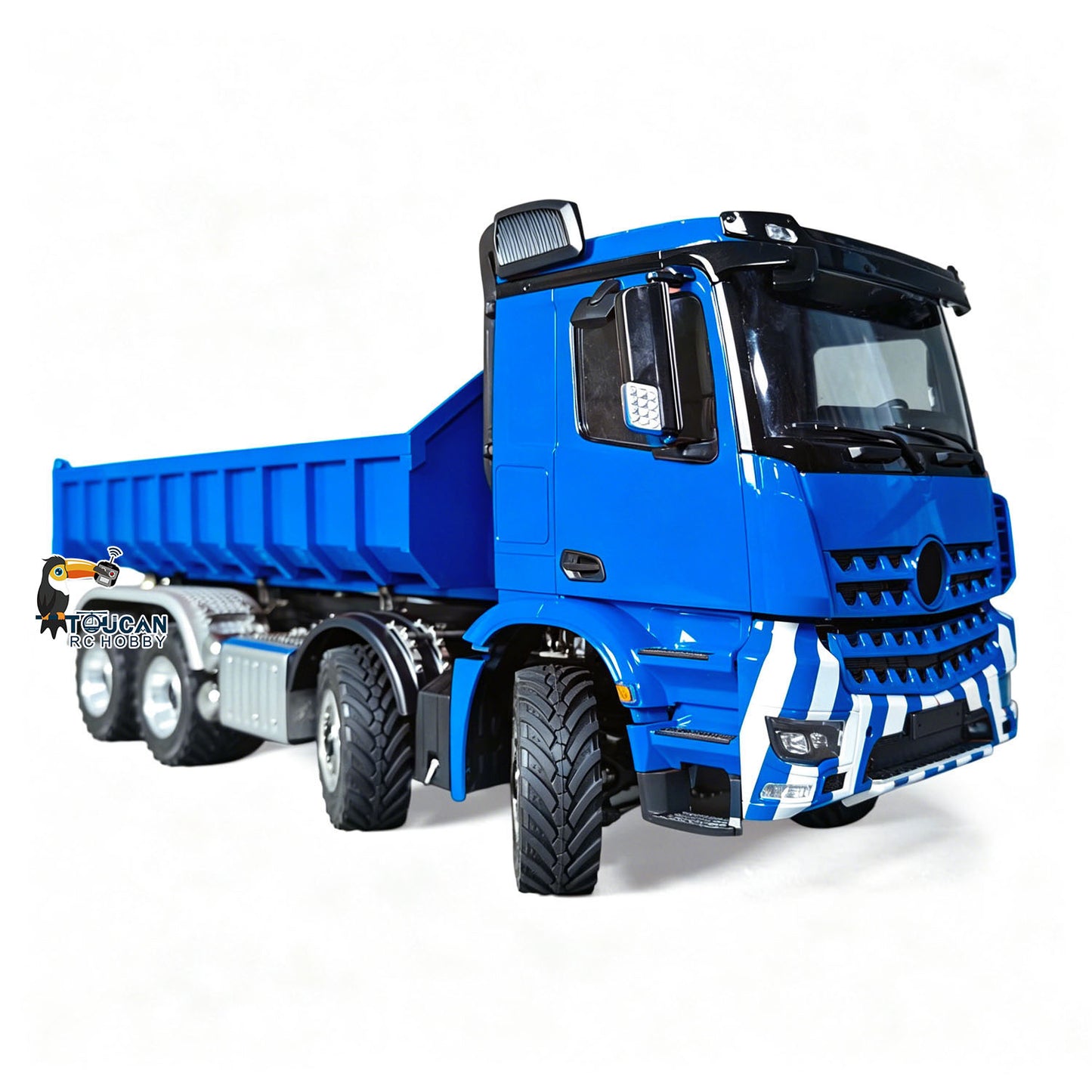 1/14 Remote Control Hydraulic Roll On Off Dumper 3 Valves 8*8 RC Full Tipper 3Speed Gearbox Light Sound System No Battery