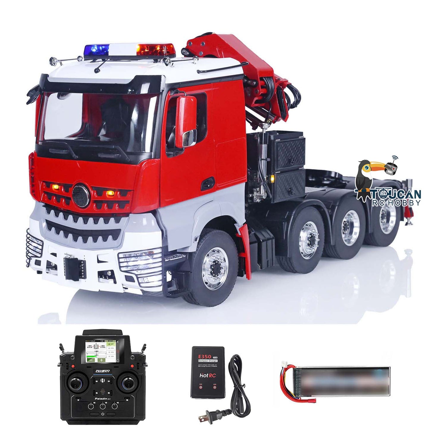 TOUCAN 1/14 8x8 RC Hydraulic Crane Trucks PL18EV Remote Control Tractor Truck Cars RTR Hobby Model 2-Speed Gearbox Upgraded Version