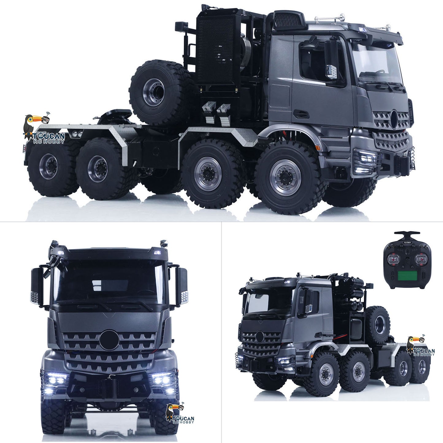 1/14 6x6 TOUCAN Hydraulic RC Dump Truck Metal Radio Controlled Tipper Car Differential Lock Light Sound FlySky I6S