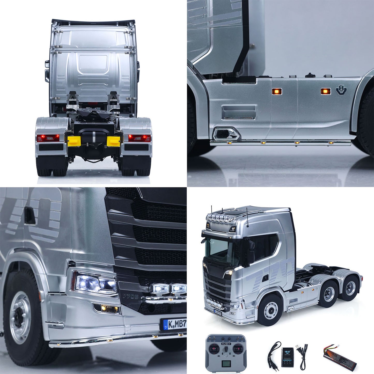 Fast Shipping 1/14 KABOLITE RC Tractor Car 770S 100 6x6 Romote Control Truck 2Speed Gearbox Differential Lock Vehicle 6WD Sound Light Model
