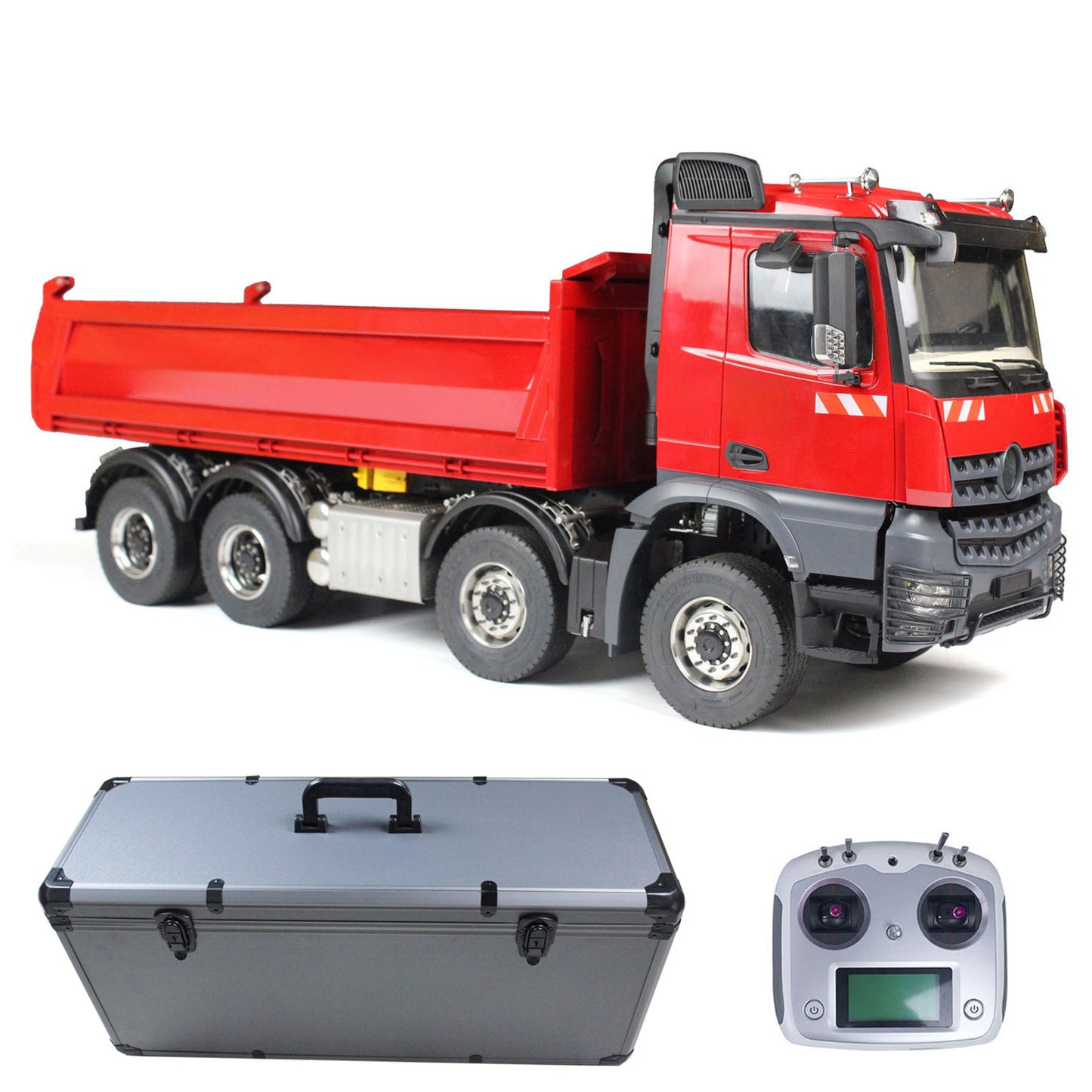 Metal 8*8 1/14 RC Hydraulic Dump Truck Radio Controlled Tipper Car Sounds Lights Painted and Assembled Hobby Model ESC Servo