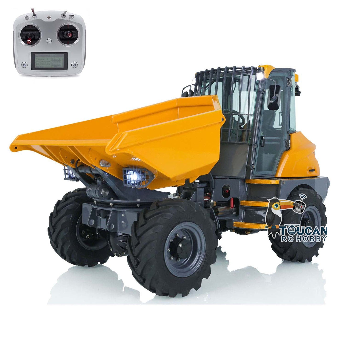 LESU 1/14 4X4 AOUE 6MDX Metal Articulated Remote Controlled Hydraulic Dumper Truck RC Tipper Car Painted ESC PNP Motor