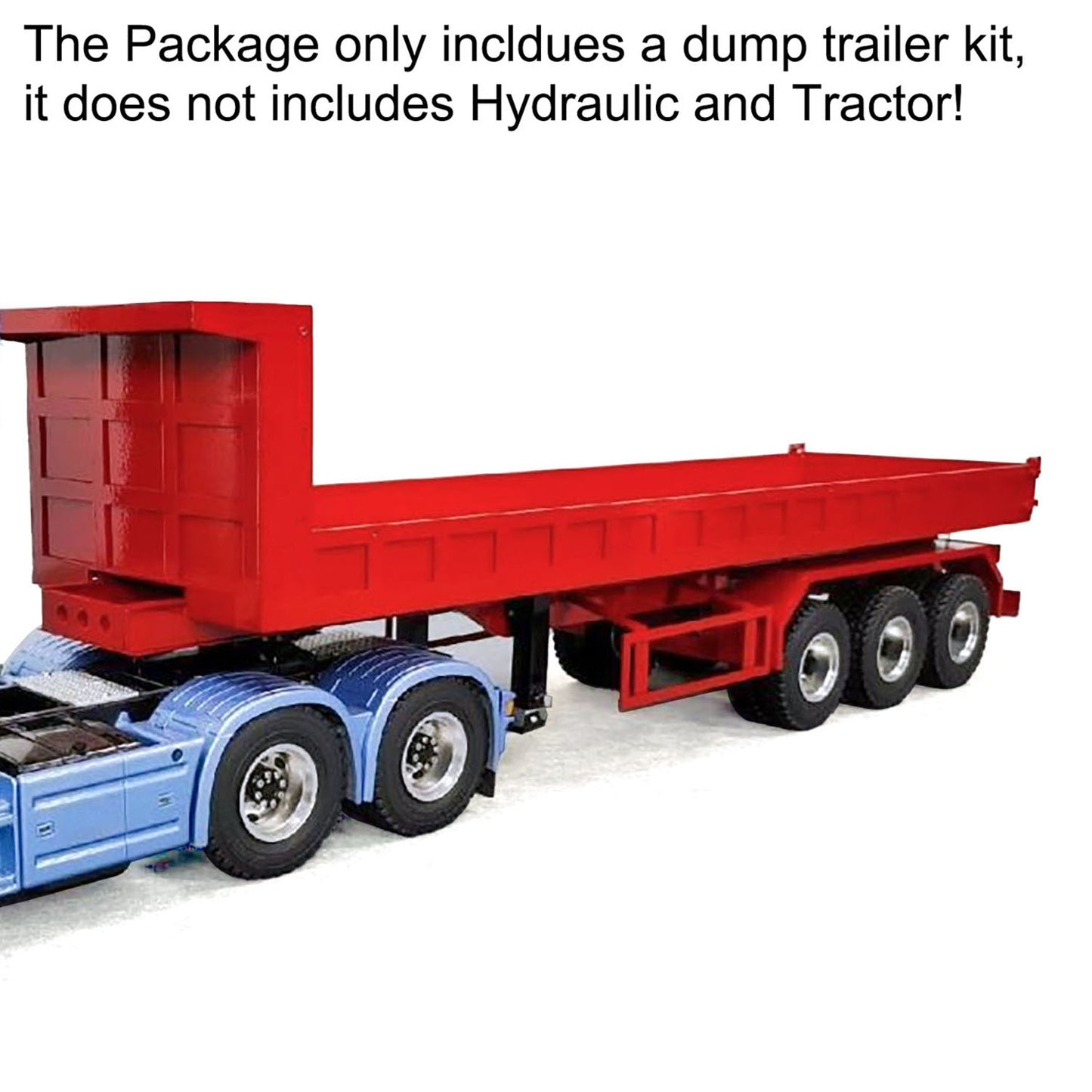 1/14 Metal 3Axles Remote Control Low Bed Dump Trailer Electric Landing Legs WITHOUT Hydraulic System for Tamiya LESU RC Tractor Truck