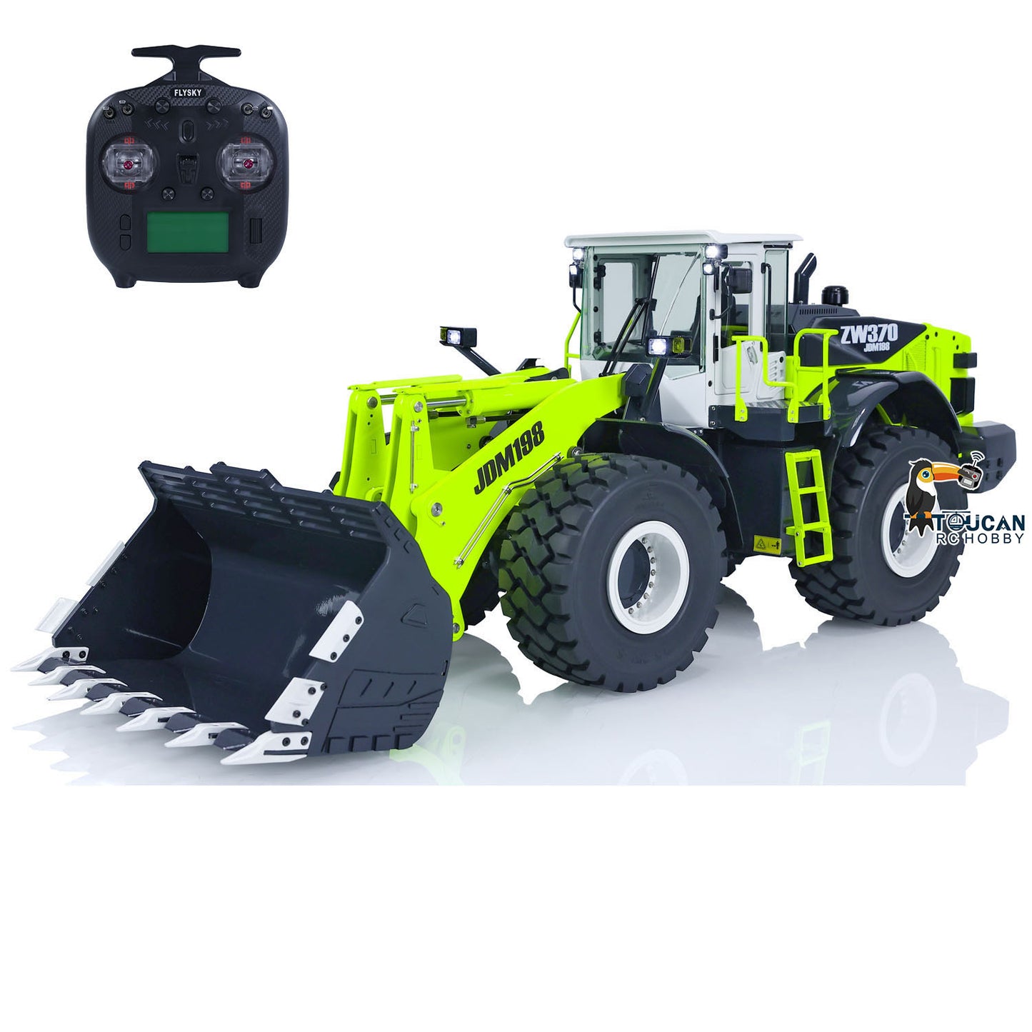 JDM 198 1/14 RC Hydraulic Loaders RTR ZW370 Radio Control Engineer Car Models with Light Sound System 2-Speed Transmission PNP RTR