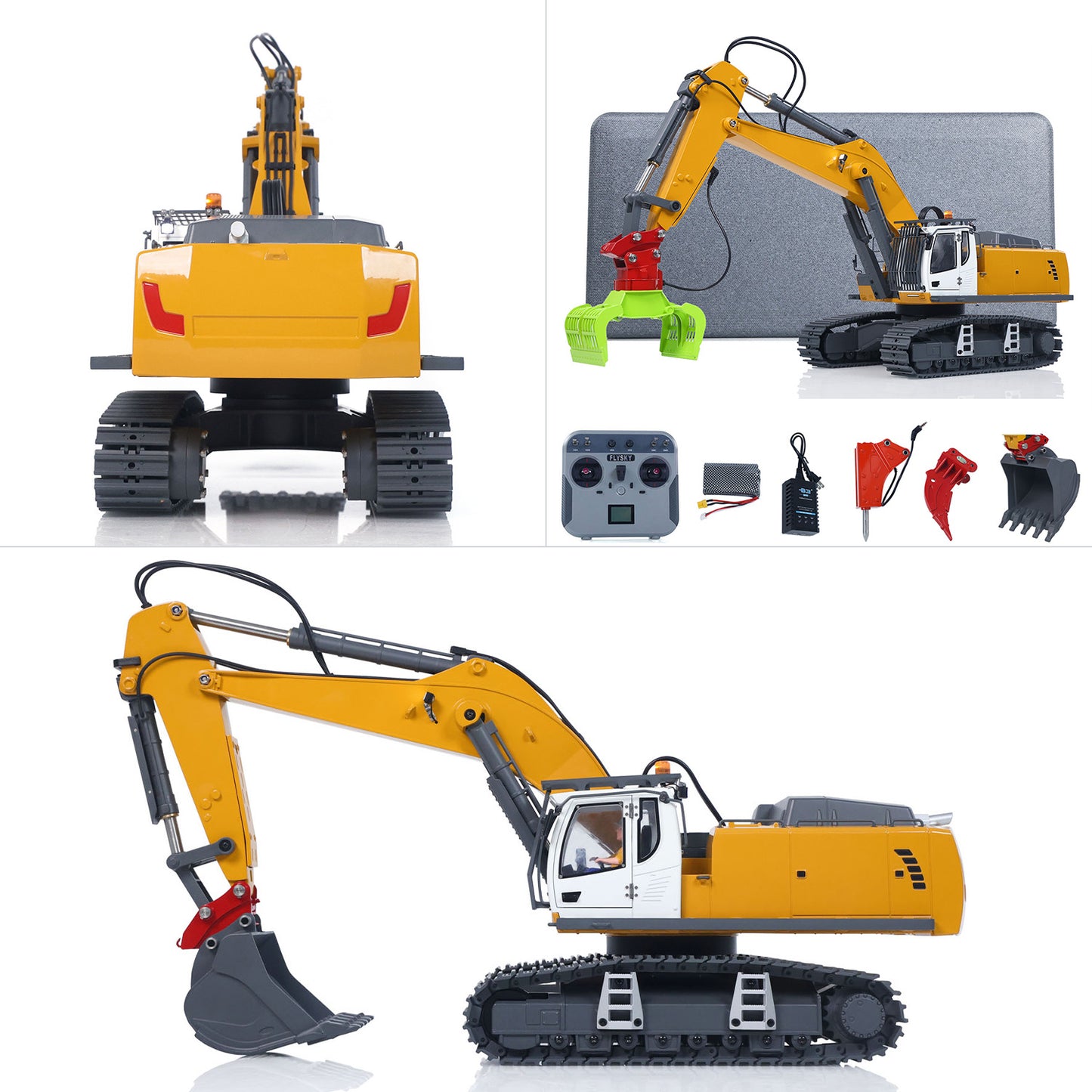 US STOCK 1/18 Kabolite 5901 100S Electric Lifting RC Excavator Flysky Remote Control Digger Engineering Vehicle Electric Ripper Hammer