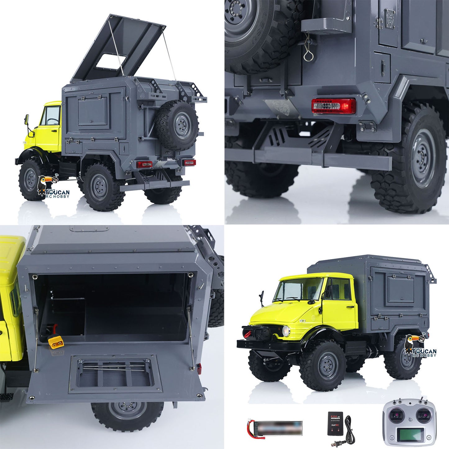 Metal LESU 1/10 4*4 RC Off-road Car RAVE-UM406 Electric Remote Control Recreational Vehicle 2Speed Gearbox Winch I6S Radio