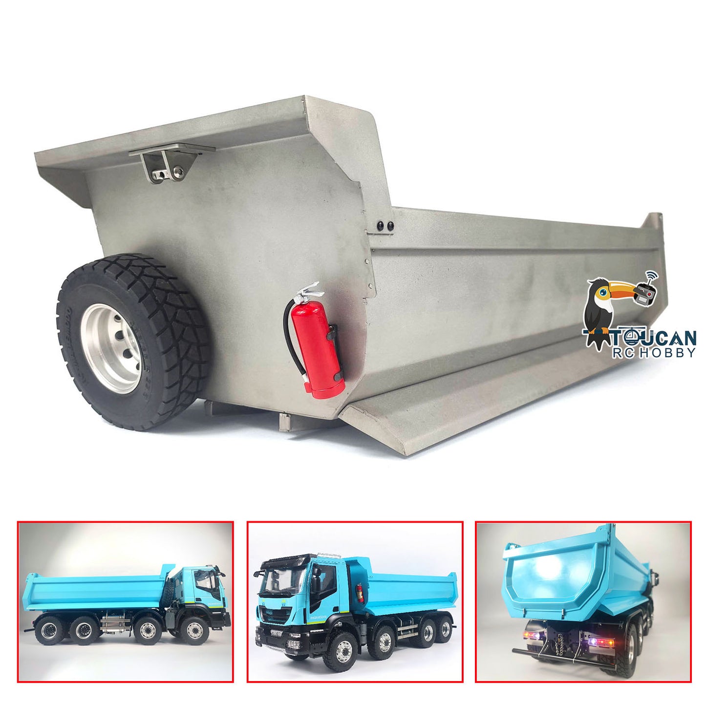 Metal U-shaped Dumper Bucket for 1/14 8*8 6*6 4*4 RC Hydraulic Dump Truck Remote Control Dumper DIY Hobby Model Accessories