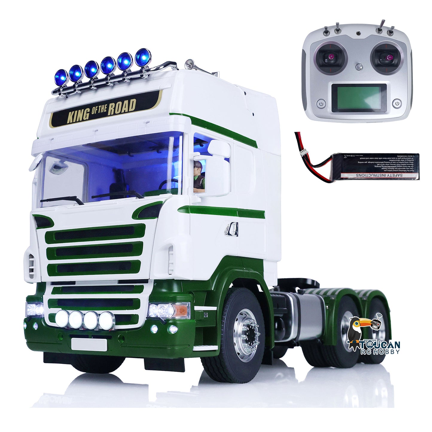 TOUCAN 1:14 Scale DIY Radio Controlled Tractor Truck for Tamiya 6x6 Remote Control Cars Model Battery & Radio System & Charger