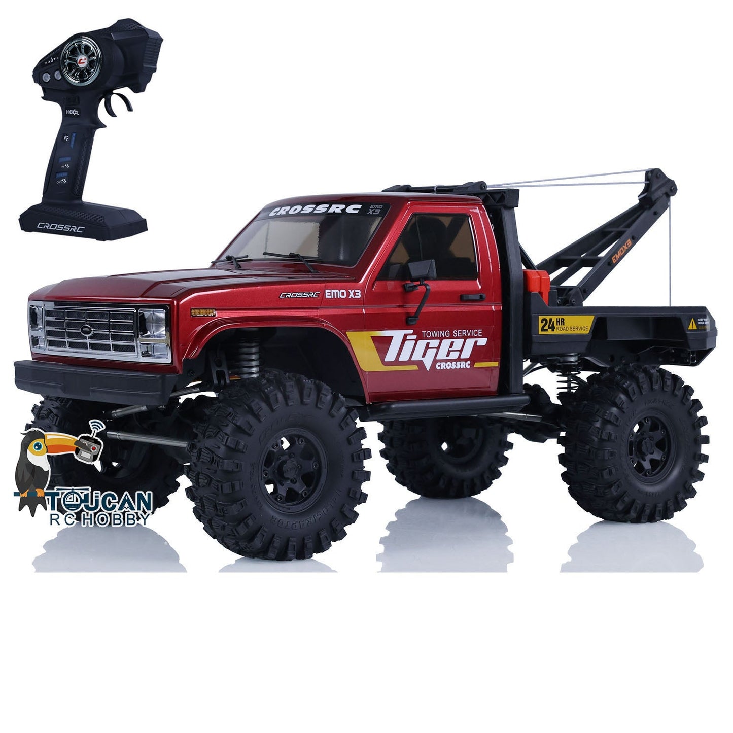 CORSSRC 1/8 4WD EMO X3 RC Towing Rescue Car 4x4 Remote Control Crawler Vehicle Hobby Model PNP Version Assembled Painted