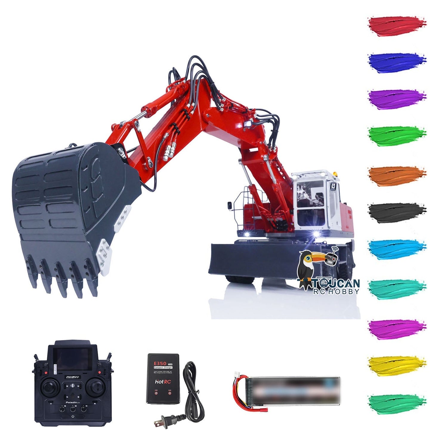 LESU 3 Arms 1/14 RC Hydraulic Equipment ET30H Remote Controlled Excavator Wheeled Digger Painted Assembled Optional Versions