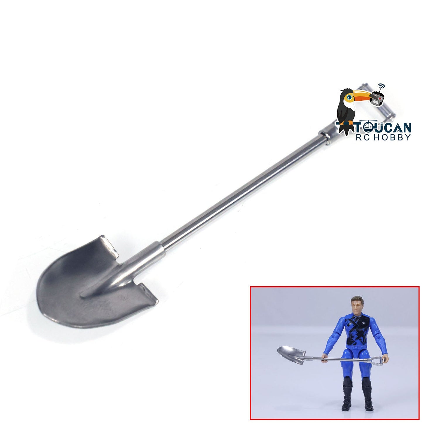 LESU 1/14 Metal Square Round Spade Handle Metal Wheelbarrow for RC Trucks Construction Vehicles DIY Spare Parts Cars Model