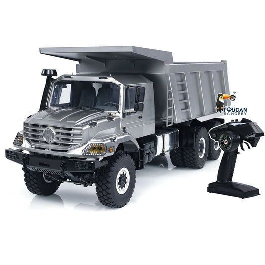 JDM 180 1/14 6x6 RC Hydraulic Dumper Truck Metal Remote Control Tipper Car Model Full Metal Simulation Planetary Second Gear Gearbox