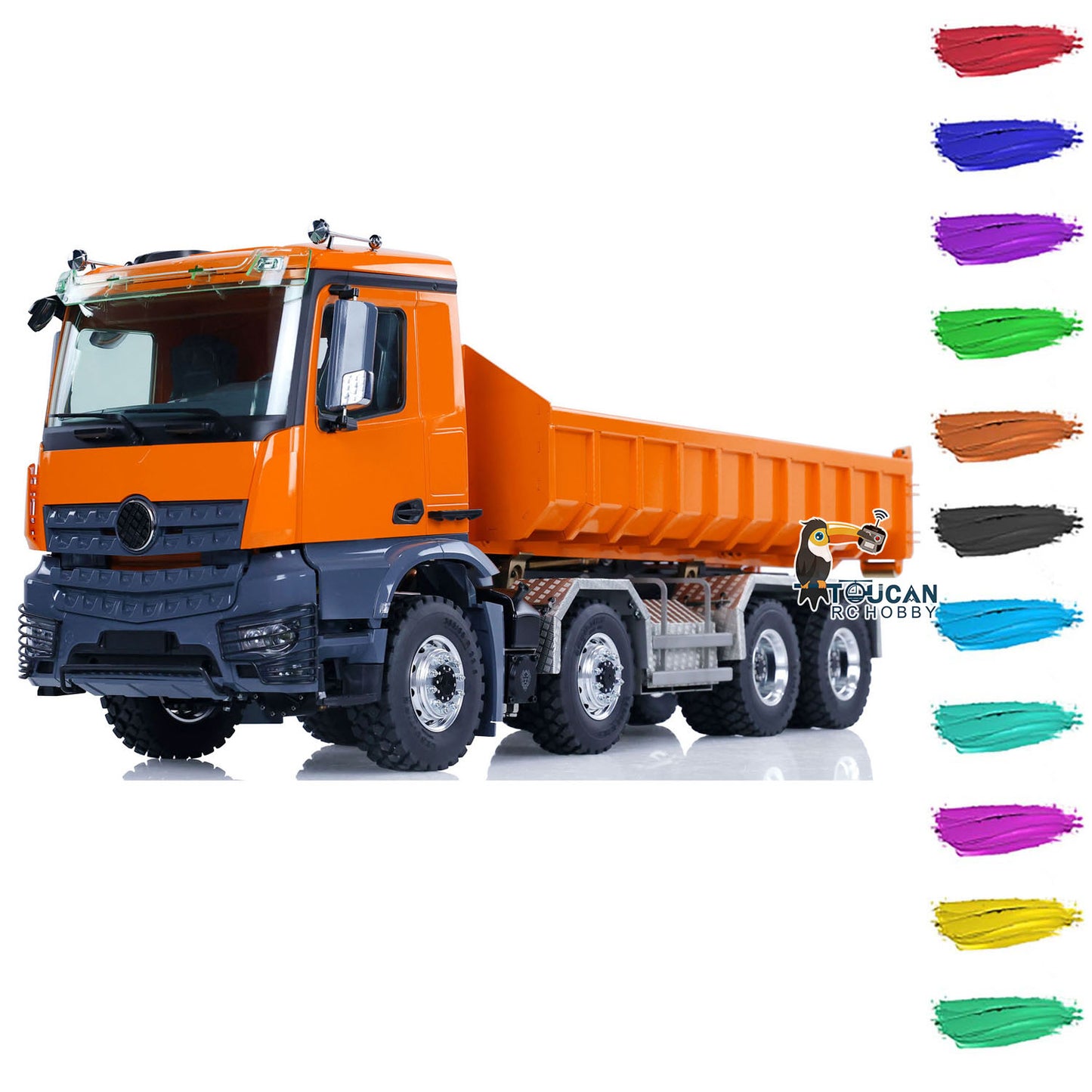 LESU 1/14 8*8 for K3363 Hydraulic RC Dumper Truck Tipper Model 1/2 Transfer Case LED Light 3T Sound ESC Servo Motor