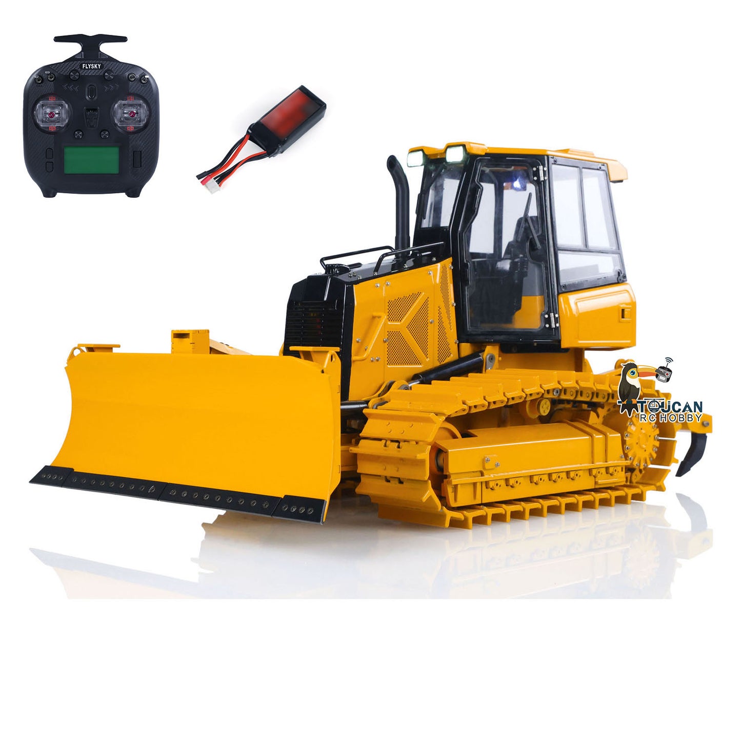 US STOCK Metal 1/12 RC Hydraulic Bulldozer D3 Remote Control Engineering Vehicles 4CH Valve Construction Car Light Sound Flysky ST8 Radio