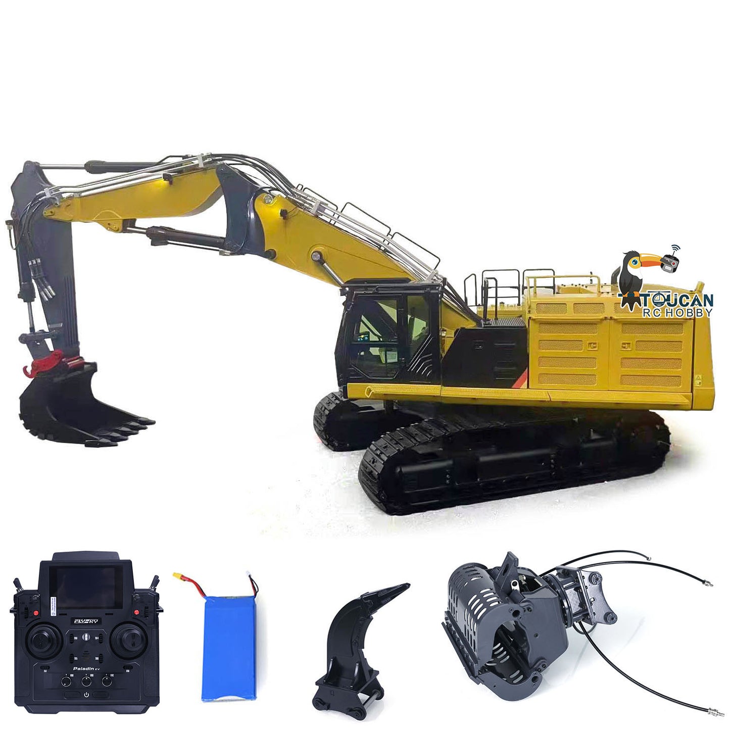 374 UHD 1/14 RC Hydraulic Demolition Excavator 3-section Boom RTR Digger Model Assembled Painted 3-Section Demolition Boom