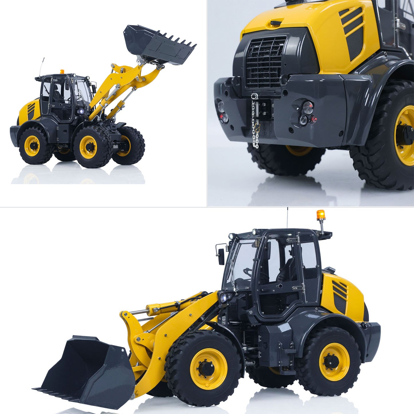LESU PNP 1/14 4X4 RC Hydraulic Loader Aoue WA100M-8 Metal Remote Control Construction Vehicle Model 4CH Valve Axle Lock Sound Light Assembled