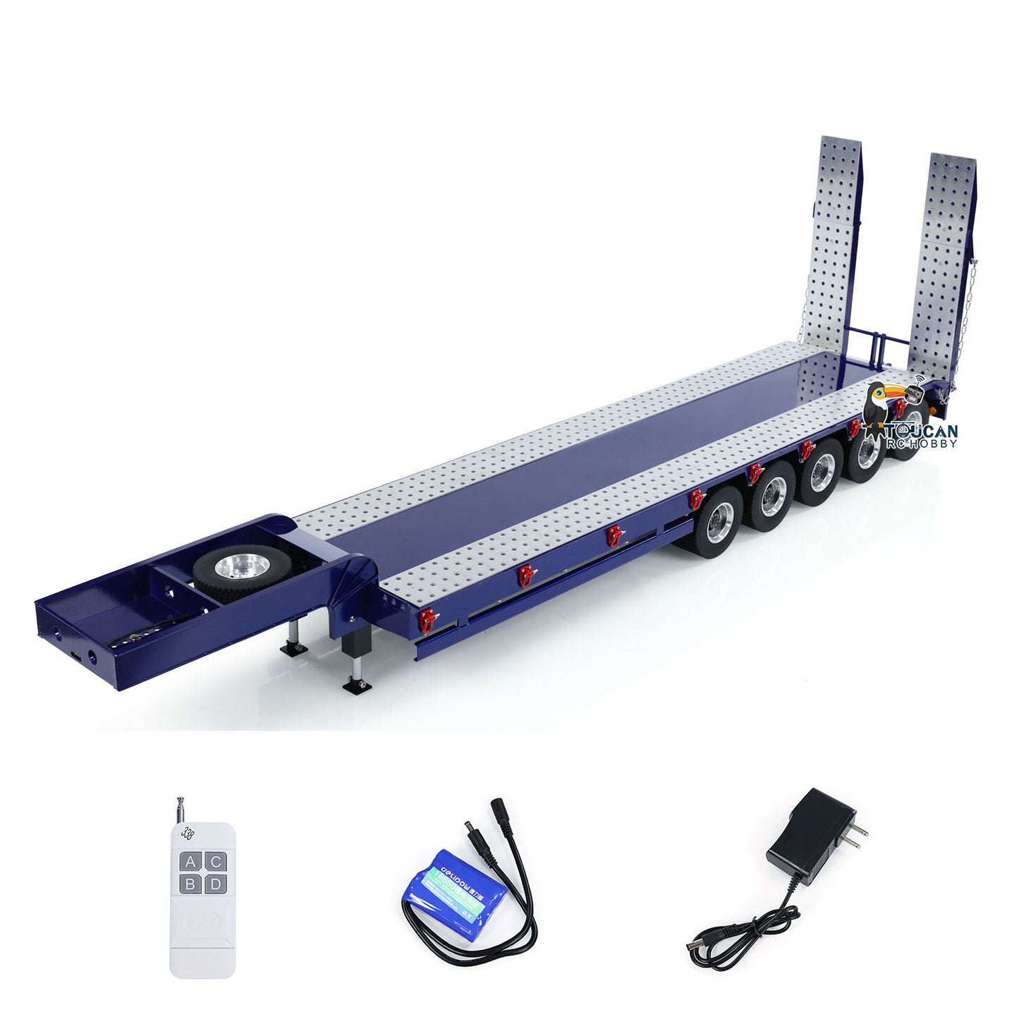 5-Axle Metal Semi Trailer for TAMIYA 1/14 RC Tractor Truck Remote Control Dumper