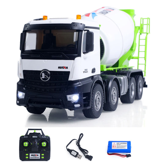 Fast Shipping Metal 1/14 RC Mixer Truck RTR 2.4GHz Radio 12CH Light Sound Effects Remote Control Agitating Lorry Finished Model Toys Battery
