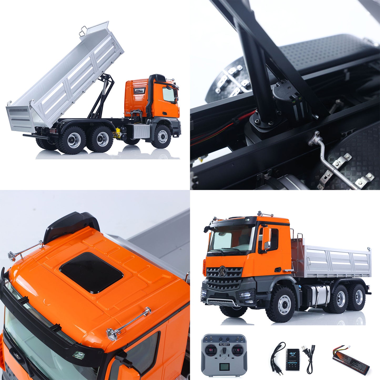 New 2.4G RC Electric Lifting Dumper 5702 Model 1:14 6x6 Remote Control Tipper Lifting Rod Vehicle Sound Light Motor RTR Car Toy