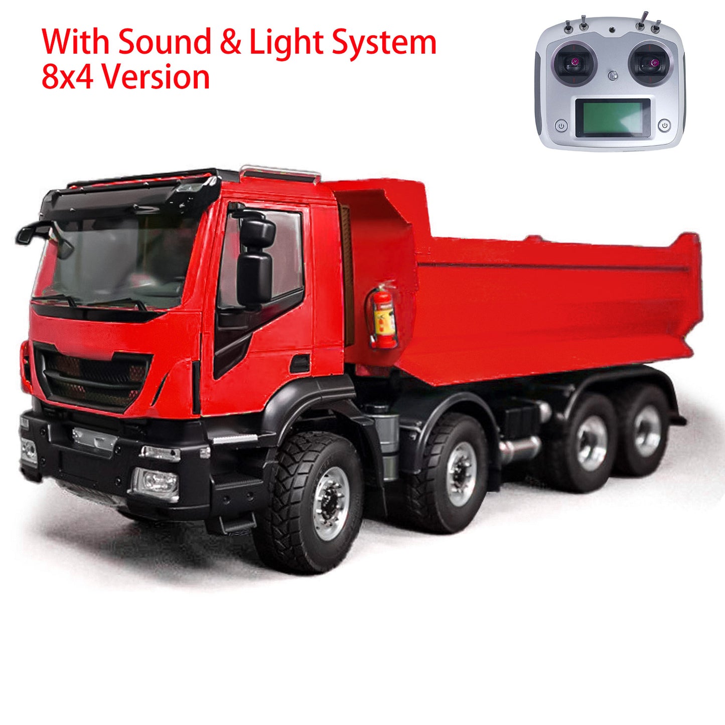 1/14 8x4 Metal Hydraulic RC Dumper Truck Radio Control Tipper Car Simulation DIY PNP Model LED Light 2-speed FlySky I6S