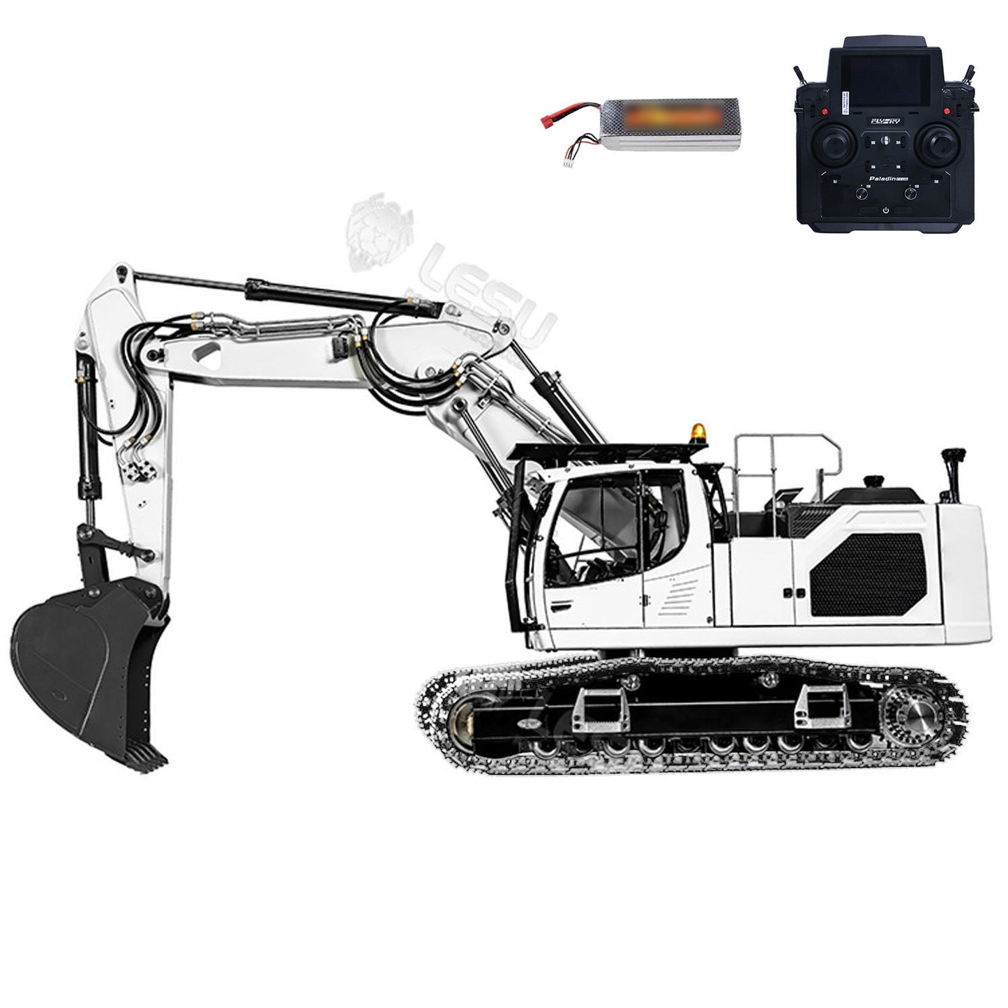 LESU LR945 1/14 3-arm RC Hydraulic Equipment Metal Excavator Remote Control Digger Electric Vehicle Kits PNP RTR Optional Versions