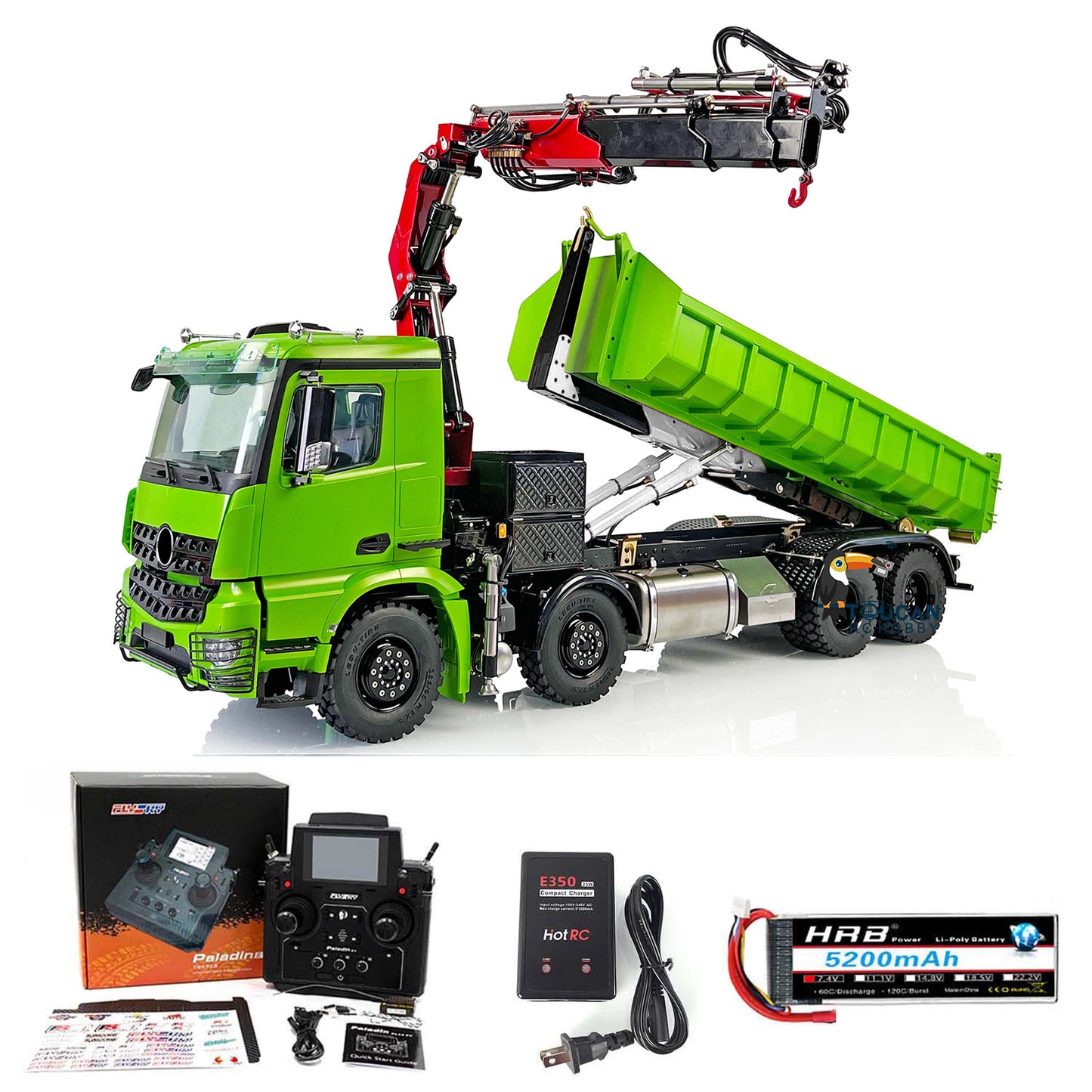 1/14 LESU RC Hydraulic Crane Dump Truck for 8x8 RTR Electric Dump Car Remote Control Vehicles Pump Valve FlySky PL18EV