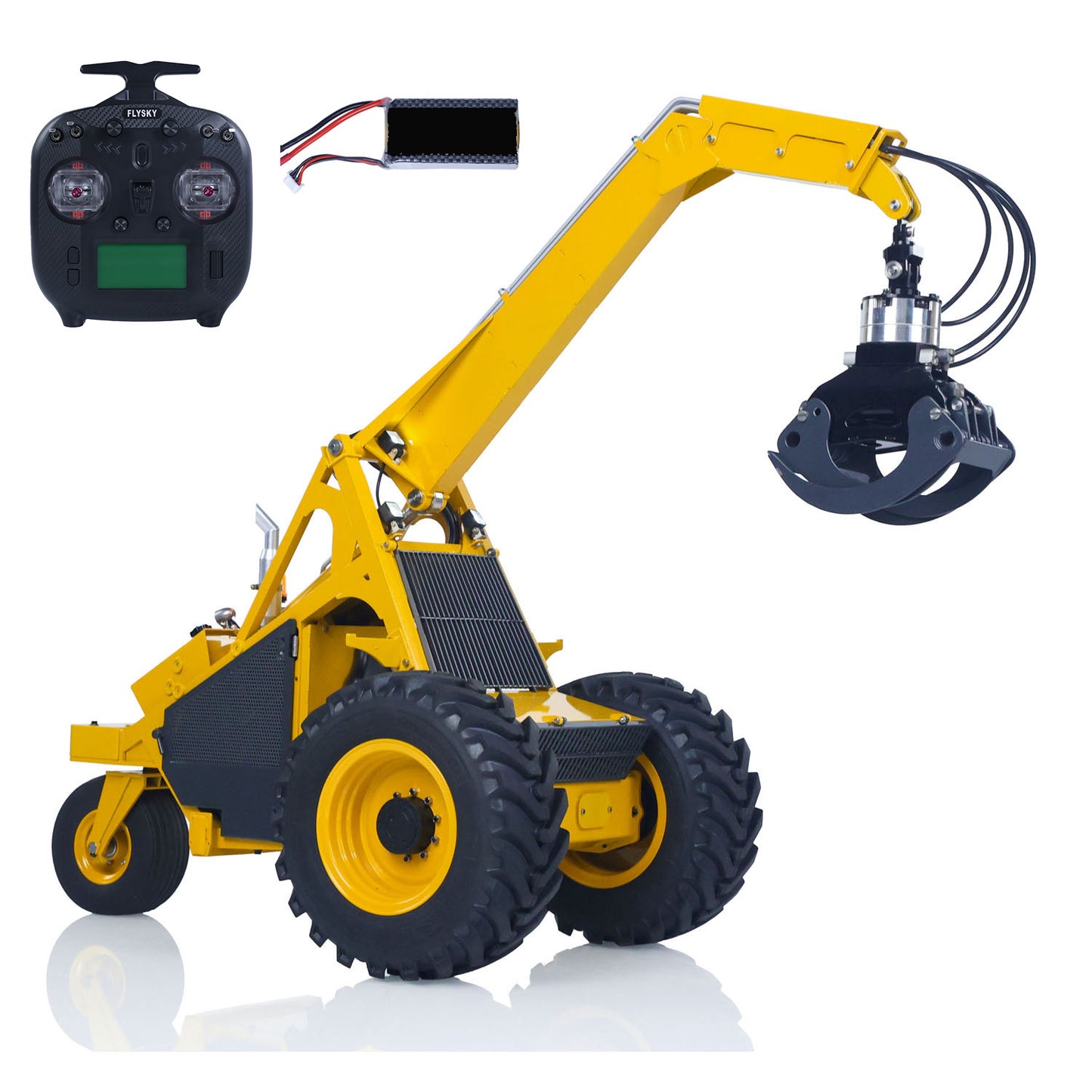 TOUCAN DIY LESU AOUE 225A Metal 1/14 RC Hydraulic Log Loader Remote Control Sugarcane Loader RTR Model 4CH Valve ST8 Radio Battery Constraction Car