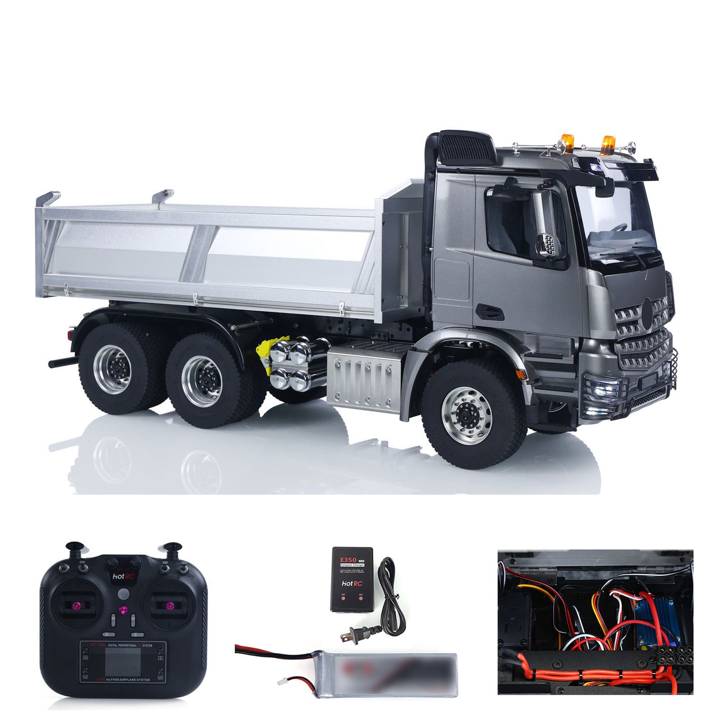ONLY ONE Fast Shipping Metal Chassis Model RTR 1/14 RC Hydraulic Dumper 2Speed Remote Control Tipper Car 3Axles NO Lock Differential Axle Radio Battery