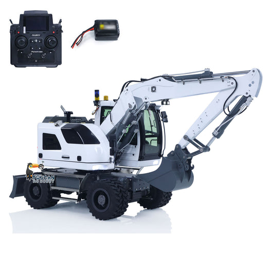 1/14 Remote Control Hydraulic Wheeled Excavator 7-ways Valve RC Digger 2WD/4WD Engineering Vehicle RTR Axle Lock PL18EV Lite