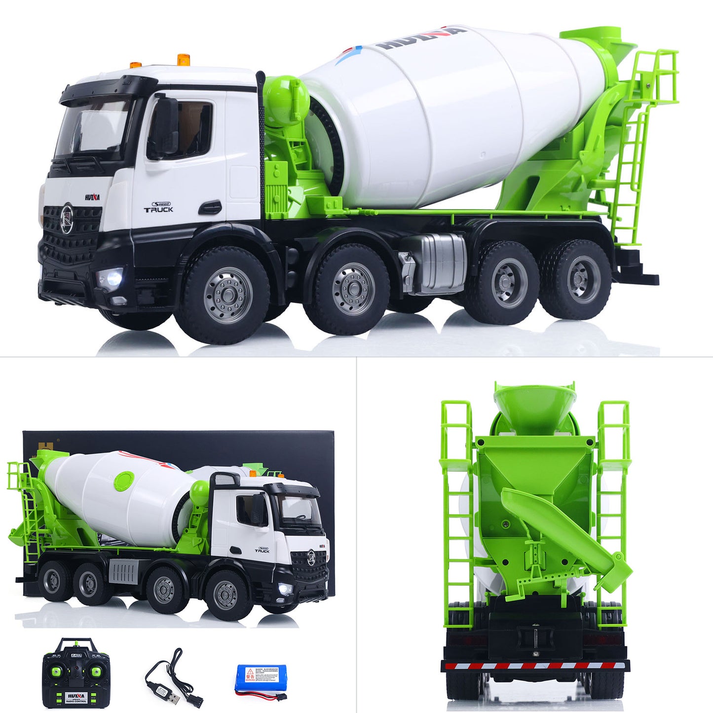 Fast Shipping Metal 1/14 RC Mixer Truck RTR 2.4GHz Radio 12CH Light Sound Effects Remote Control Agitating Lorry Finished Model Toys Battery