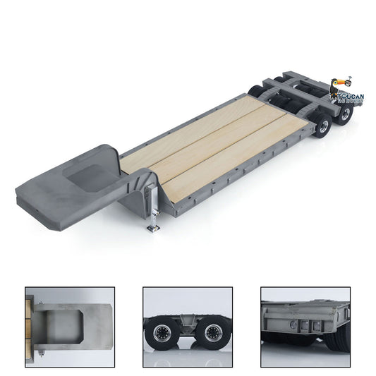 US Stock LESU 872MM Metal Wood 4Axles Trailer for 1/14 RC TAMIYA Tractor Truck DIY Model