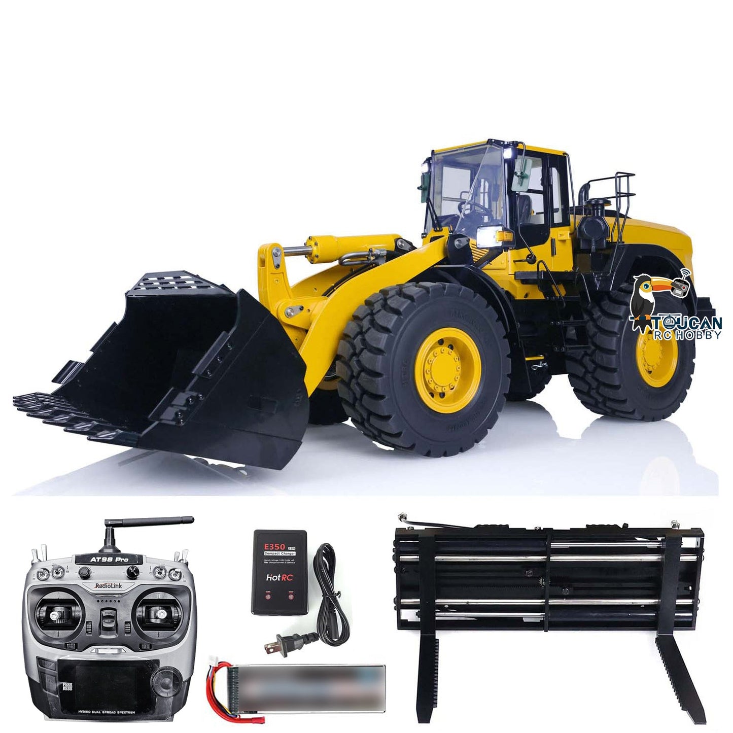 Metal MTModel WA480 1:14 Scale RC Hydraulic Loader RTR Construction Vehicles Model Assembled Reversible Bucket Tiltable Dozer Blade