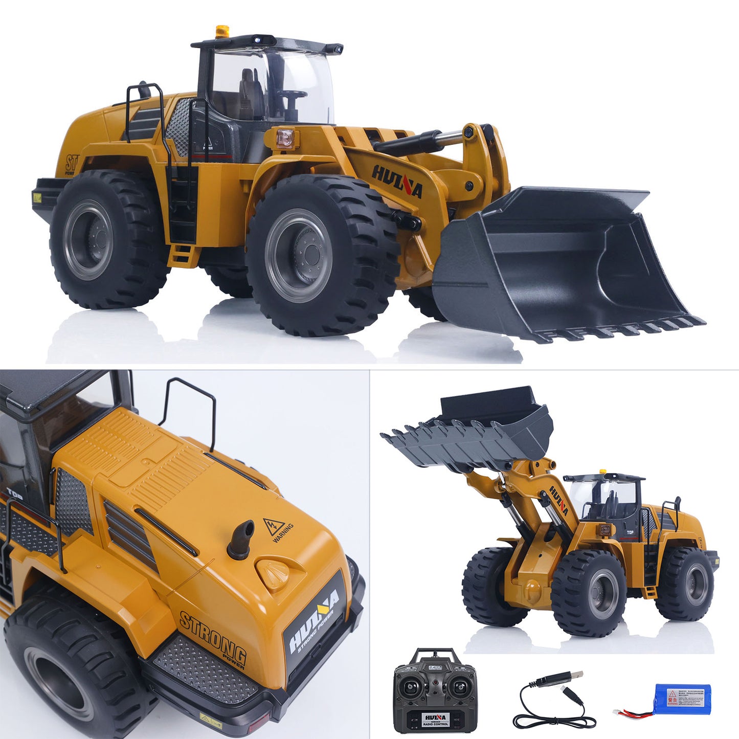Fast Shipping 1/14 HUINA Toys 2.4G Radio Controlled Loader 1583 Electric Lifting System Lights Sound RC Construction Vehicles Assembled